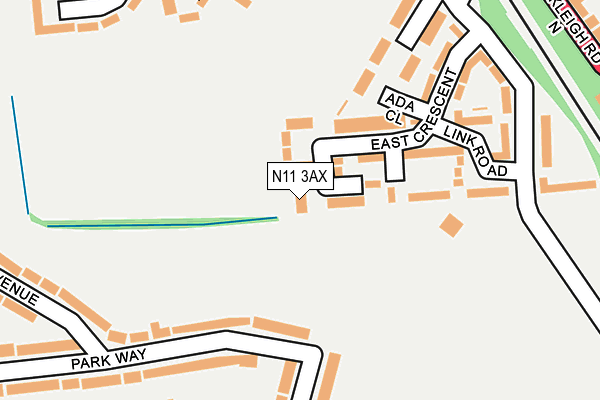 N11 3AX map - OS OpenMap – Local (Ordnance Survey)
