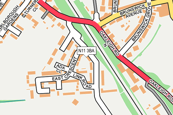 N11 3BA map - OS OpenMap – Local (Ordnance Survey)