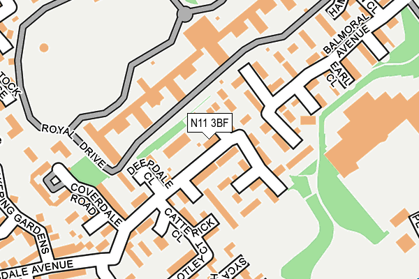 N11 3BF map - OS OpenMap – Local (Ordnance Survey)