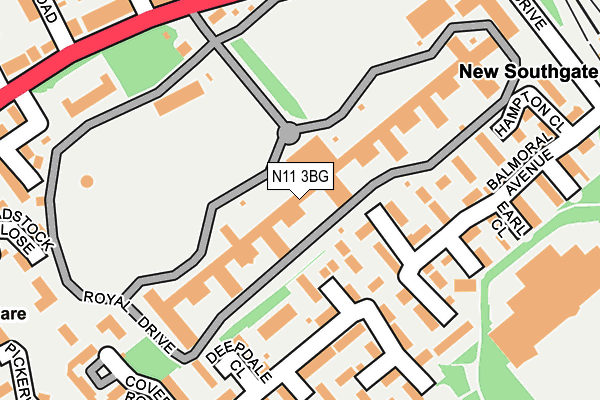 N11 3BG map - OS OpenMap – Local (Ordnance Survey)