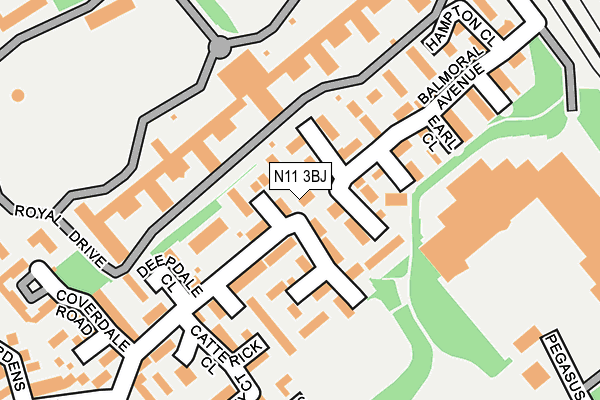 N11 3BJ map - OS OpenMap – Local (Ordnance Survey)