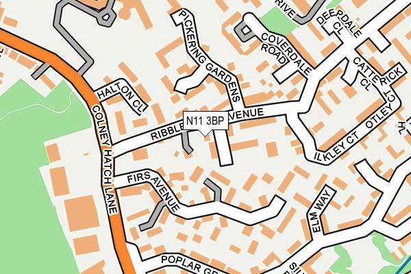 N11 3BP map - OS OpenMap – Local (Ordnance Survey)
