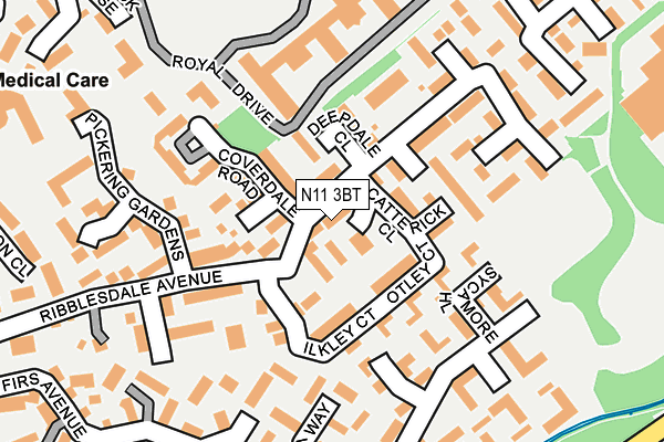 N11 3BT map - OS OpenMap – Local (Ordnance Survey)