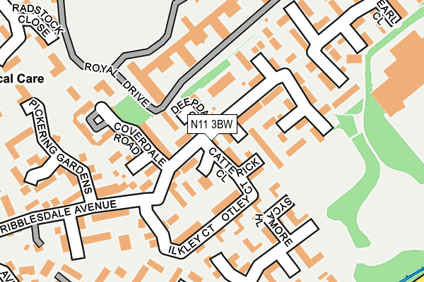 N11 3BW map - OS OpenMap – Local (Ordnance Survey)