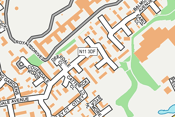 N11 3DF map - OS OpenMap – Local (Ordnance Survey)