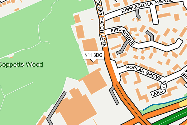 N11 3DG map - OS OpenMap – Local (Ordnance Survey)