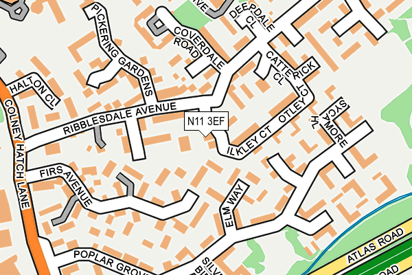 N11 3EF map - OS OpenMap – Local (Ordnance Survey)
