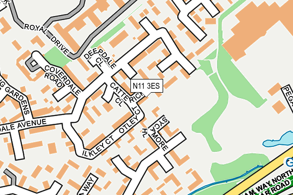 N11 3ES map - OS OpenMap – Local (Ordnance Survey)