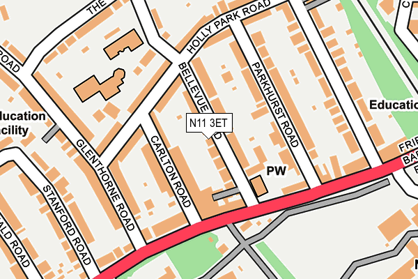 N11 3ET map - OS OpenMap – Local (Ordnance Survey)