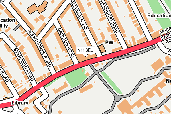 N11 3EU map - OS OpenMap – Local (Ordnance Survey)