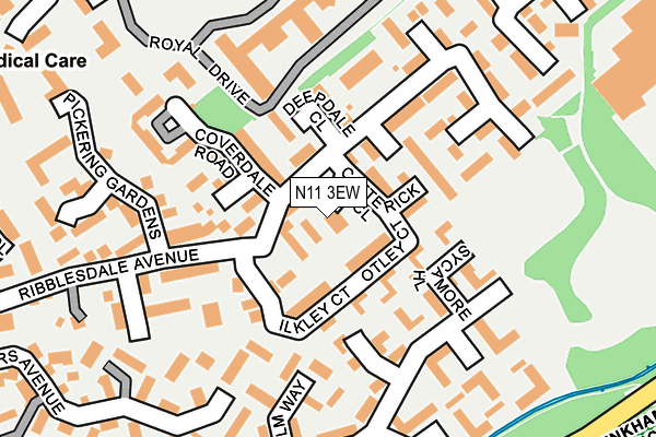 N11 3EW map - OS OpenMap – Local (Ordnance Survey)