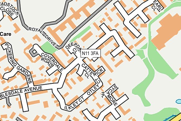 N11 3FA map - OS OpenMap – Local (Ordnance Survey)
