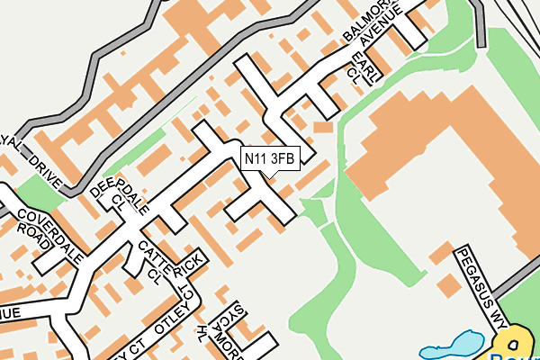 N11 3FB map - OS OpenMap – Local (Ordnance Survey)