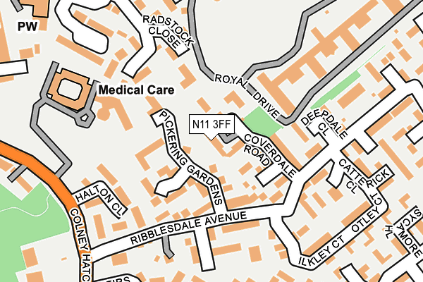 N11 3FF map - OS OpenMap – Local (Ordnance Survey)