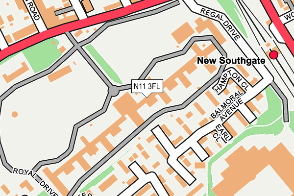 N11 3FL map - OS OpenMap – Local (Ordnance Survey)