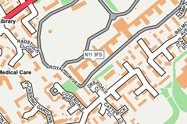 N11 3FS map - OS OpenMap – Local (Ordnance Survey)