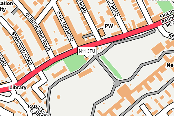 N11 3FU map - OS OpenMap – Local (Ordnance Survey)