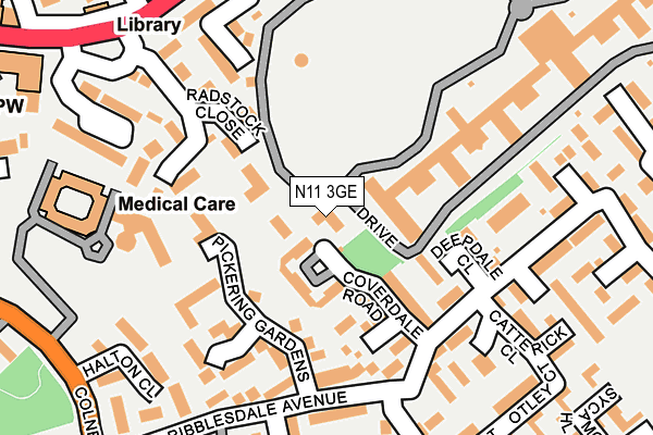 N11 3GE map - OS OpenMap – Local (Ordnance Survey)