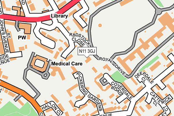 N11 3GJ map - OS OpenMap – Local (Ordnance Survey)