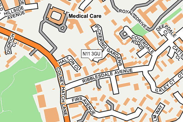 N11 3GU map - OS OpenMap – Local (Ordnance Survey)