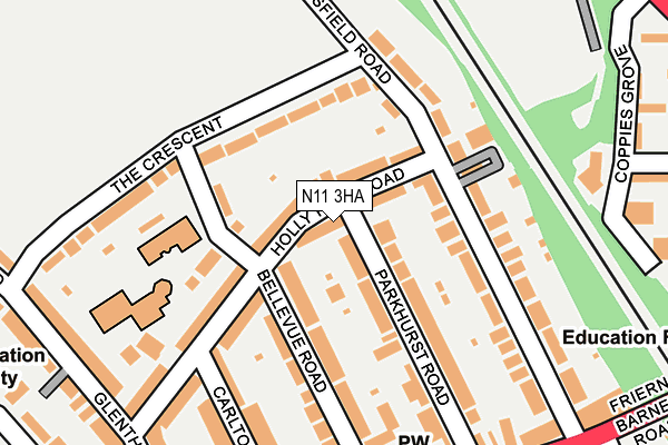 N11 3HA map - OS OpenMap – Local (Ordnance Survey)
