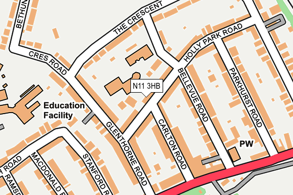 N11 3HB map - OS OpenMap – Local (Ordnance Survey)