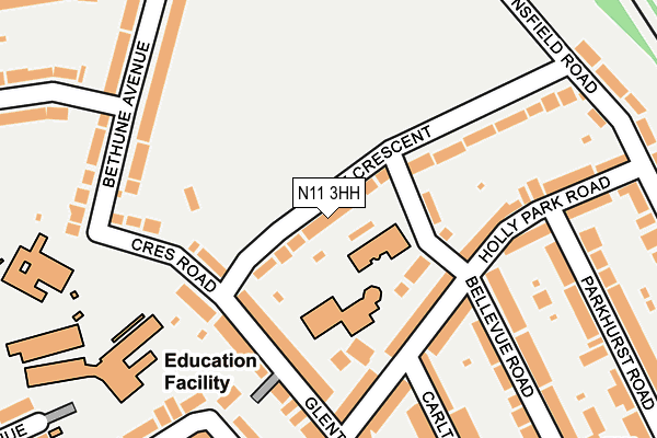 N11 3HH map - OS OpenMap – Local (Ordnance Survey)