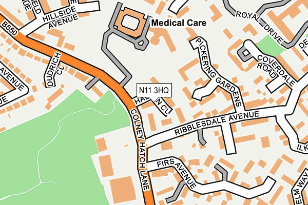 N11 3HQ map - OS OpenMap – Local (Ordnance Survey)