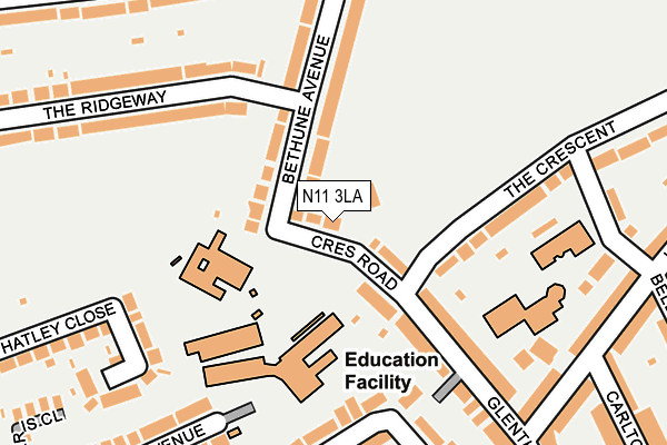 N11 3LA map - OS OpenMap – Local (Ordnance Survey)