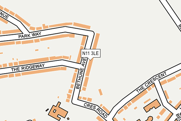 N11 3LE map - OS OpenMap – Local (Ordnance Survey)