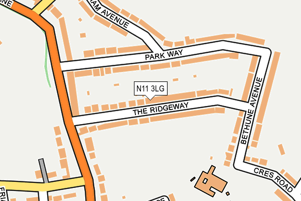 N11 3LG map - OS OpenMap – Local (Ordnance Survey)