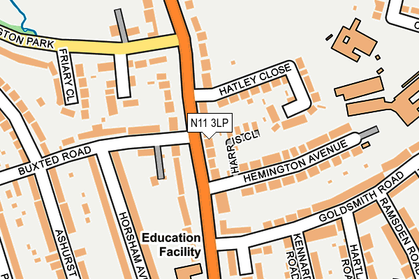 N11 3LP map - OS OpenMap – Local (Ordnance Survey)