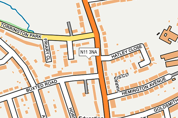N11 3NA map - OS OpenMap – Local (Ordnance Survey)