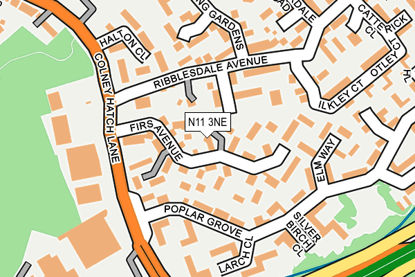 N11 3NE map - OS OpenMap – Local (Ordnance Survey)