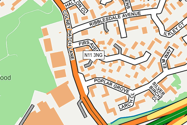 N11 3NG map - OS OpenMap – Local (Ordnance Survey)