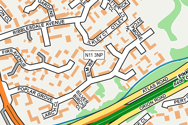 N11 3NP map - OS OpenMap – Local (Ordnance Survey)