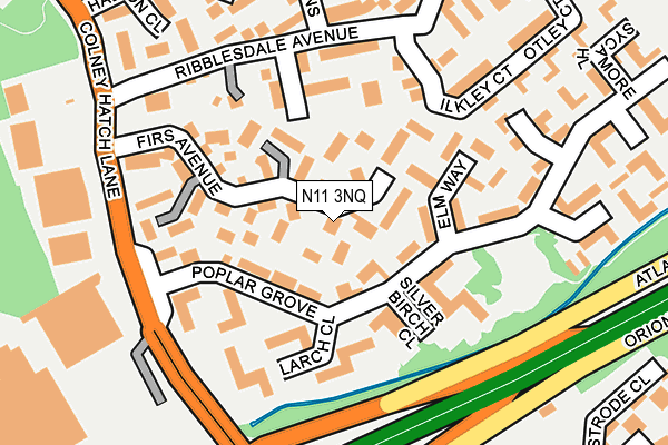 N11 3NQ map - OS OpenMap – Local (Ordnance Survey)