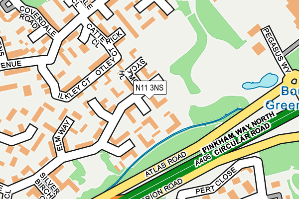 N11 3NS map - OS OpenMap – Local (Ordnance Survey)