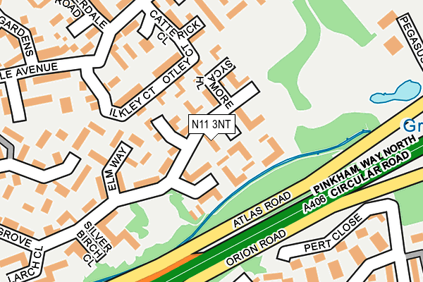 N11 3NT map - OS OpenMap – Local (Ordnance Survey)