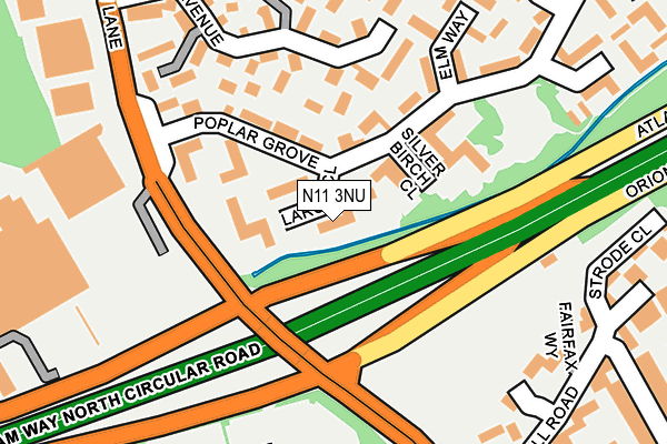 N11 3NU map - OS OpenMap – Local (Ordnance Survey)