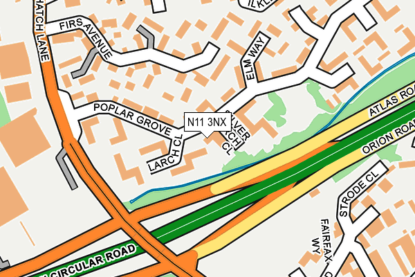 N11 3NX map - OS OpenMap – Local (Ordnance Survey)