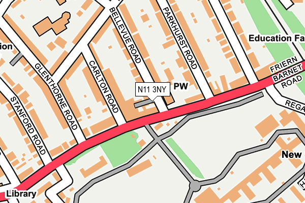 N11 3NY map - OS OpenMap – Local (Ordnance Survey)
