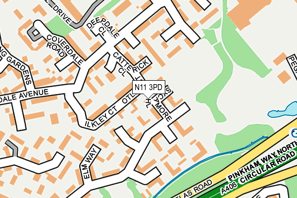 N11 3PD map - OS OpenMap – Local (Ordnance Survey)