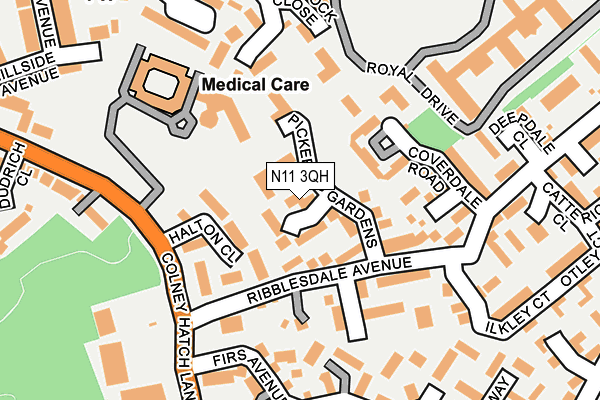 N11 3QH map - OS OpenMap – Local (Ordnance Survey)