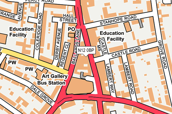 N12 0BP map - OS OpenMap – Local (Ordnance Survey)