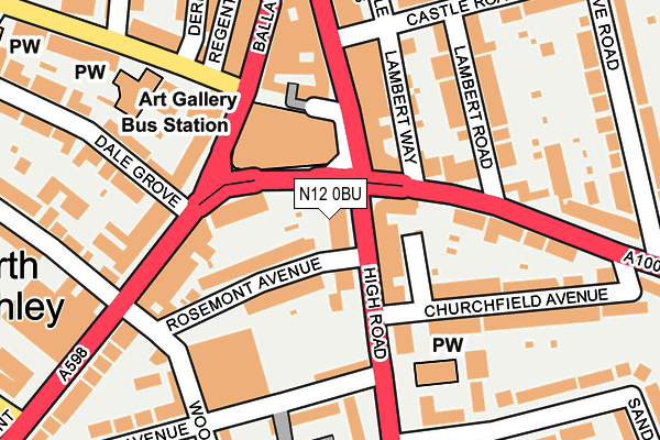 N12 0BU map - OS OpenMap – Local (Ordnance Survey)