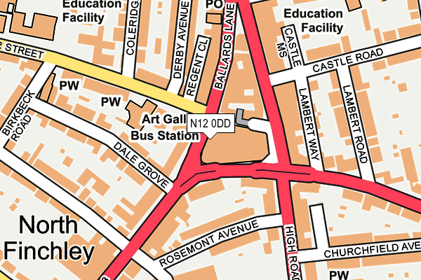 N12 0DD map - OS OpenMap – Local (Ordnance Survey)