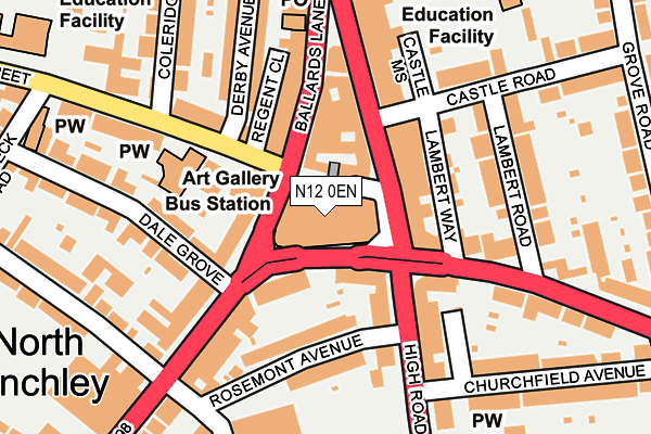 N12 0EN map - OS OpenMap – Local (Ordnance Survey)