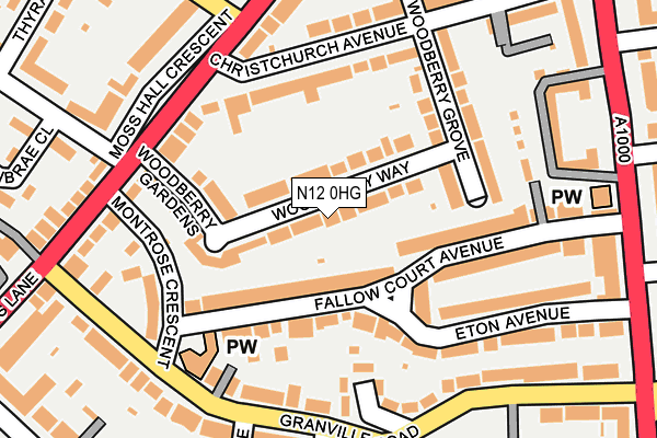 N12 0HG map - OS OpenMap – Local (Ordnance Survey)