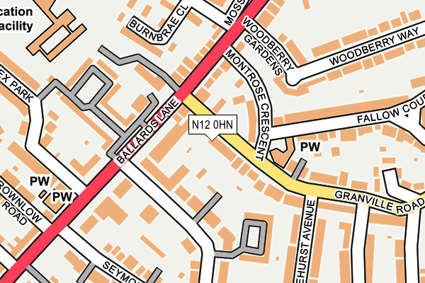 N12 0HN map - OS OpenMap – Local (Ordnance Survey)